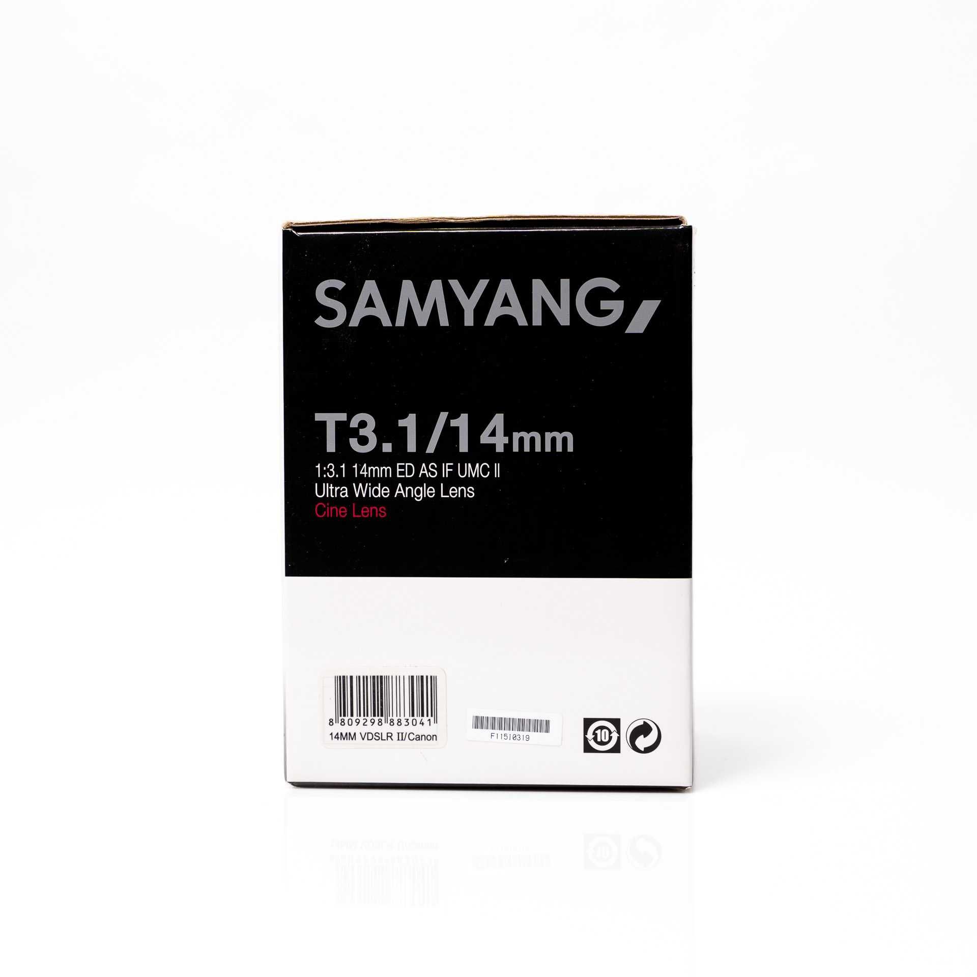 Obiektyw Samyang 14mm T3.1 VDSLR ED AS IF UMC II - leżak magazynowy