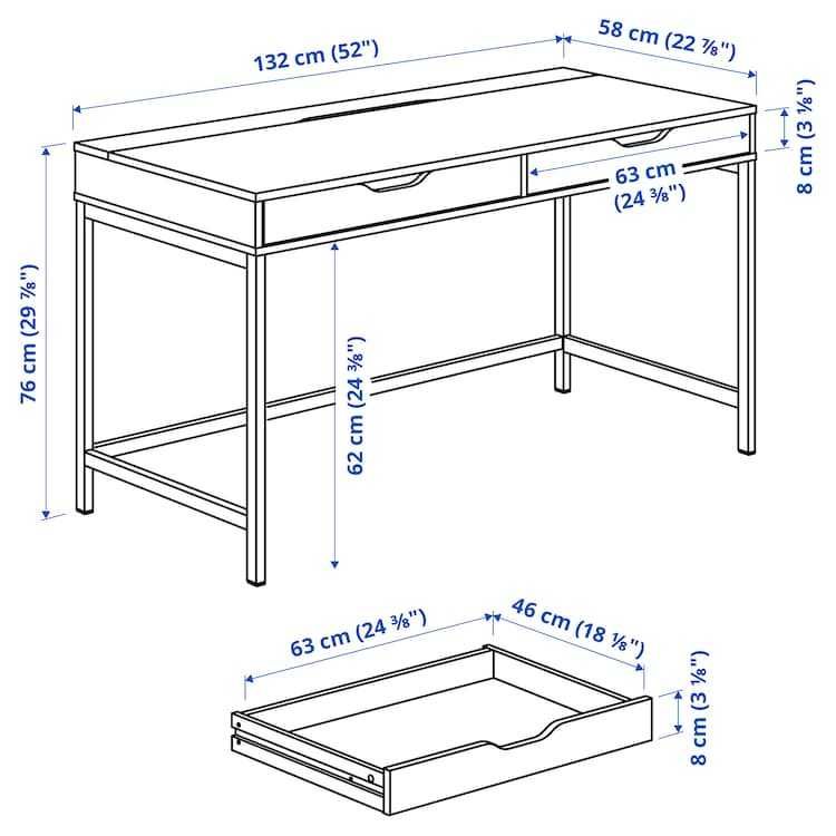 Biurko IKea Alex  szaroturkusowy 132x58 Nowe w kartonach Okazja