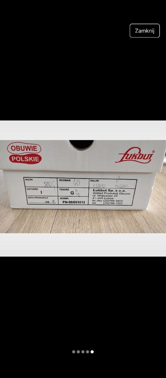 Nowe skórzane półbuty Łukbut