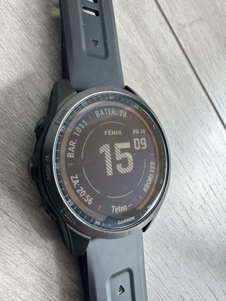 Zegarek Garmin Fenix 7S Sapphire Solar + mapa PL Topo. Na gwarancji!