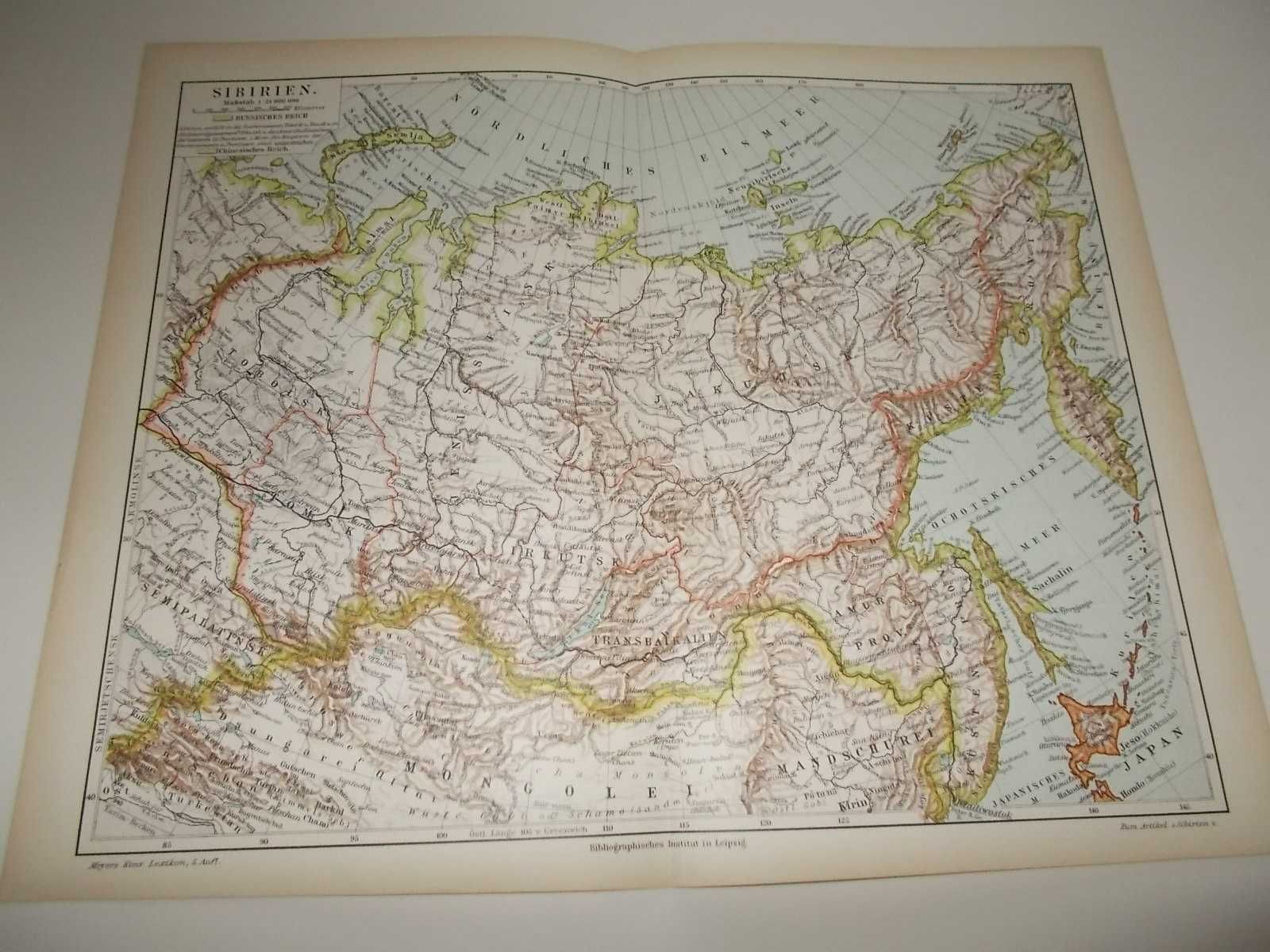 niemiecka mapa Syberii z początku XX wieku