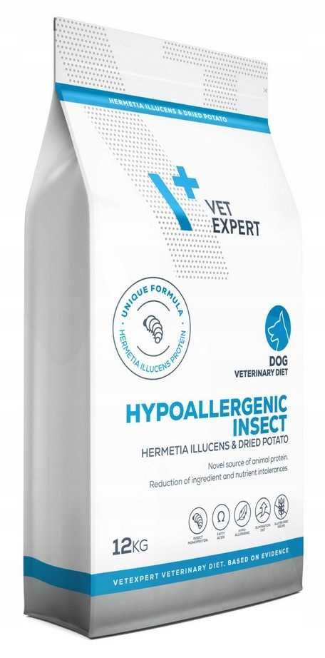 VET EXPERT HYPOALLERGENIC INSECT karma weterynaryjna dla psów 12 kg