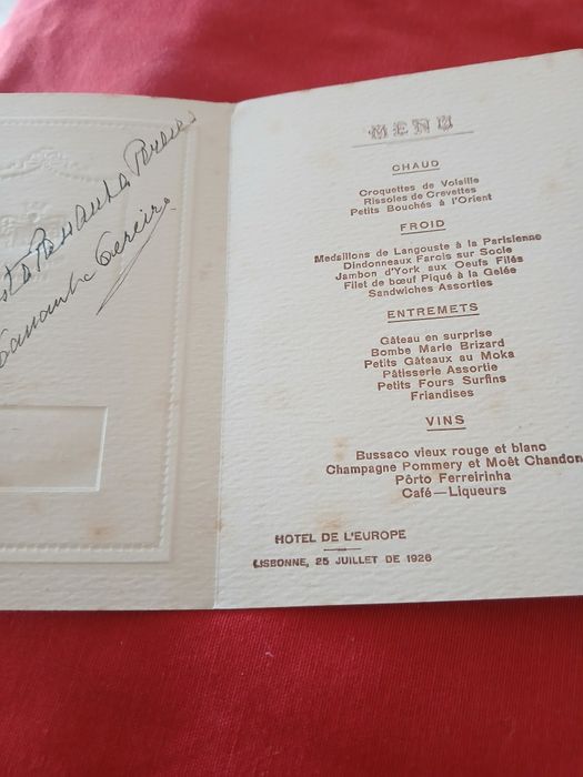 2 Menús Antigos e programa theatro de 1903