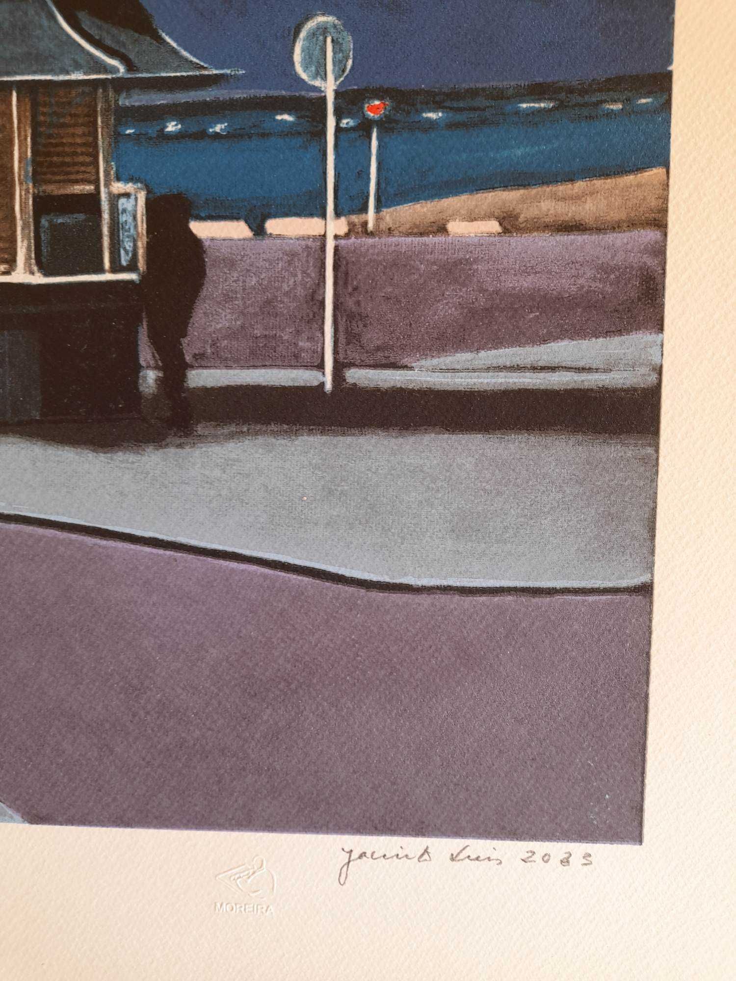 Jacinto Luís, serigrafia "Quiosque de Lisboa"