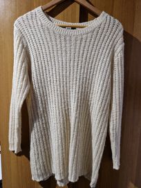 Sweter beżowy długi S