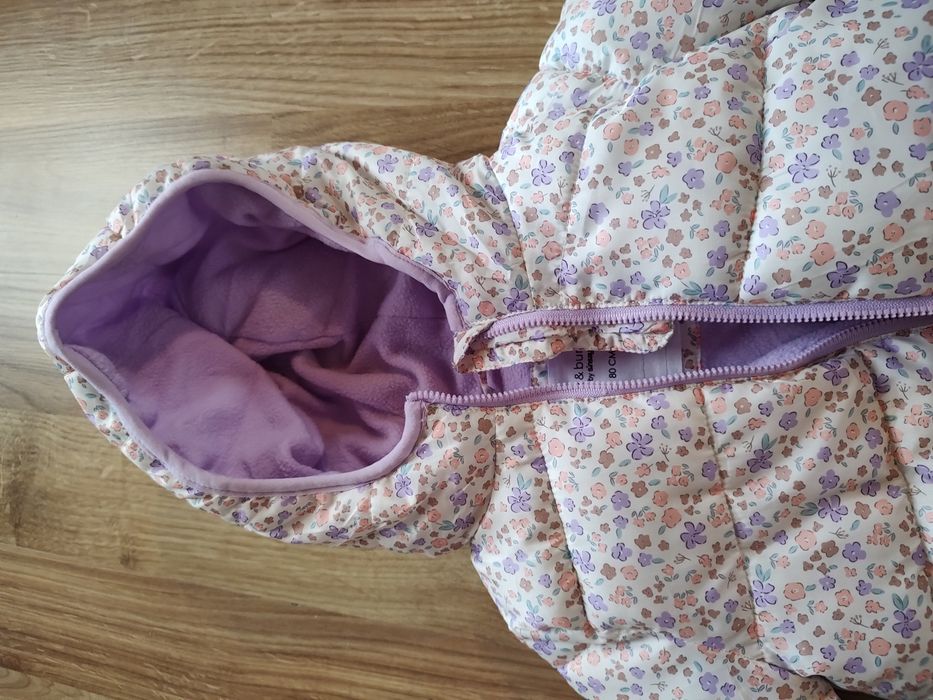 Kurtka kurteczka zimowa w kwiatki sinsay Fox &bunny 80 cm stan idealny