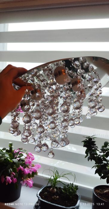 Lampa sufitowa, plafon z kryształkami