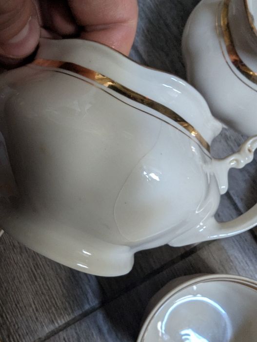 Serwis do kawy Chodzież PRL filazanki porcelana niekomplet