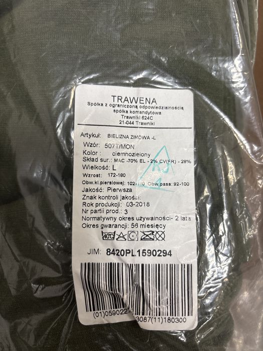 Bielizna zimowa wzór 507T/MON rozm. L