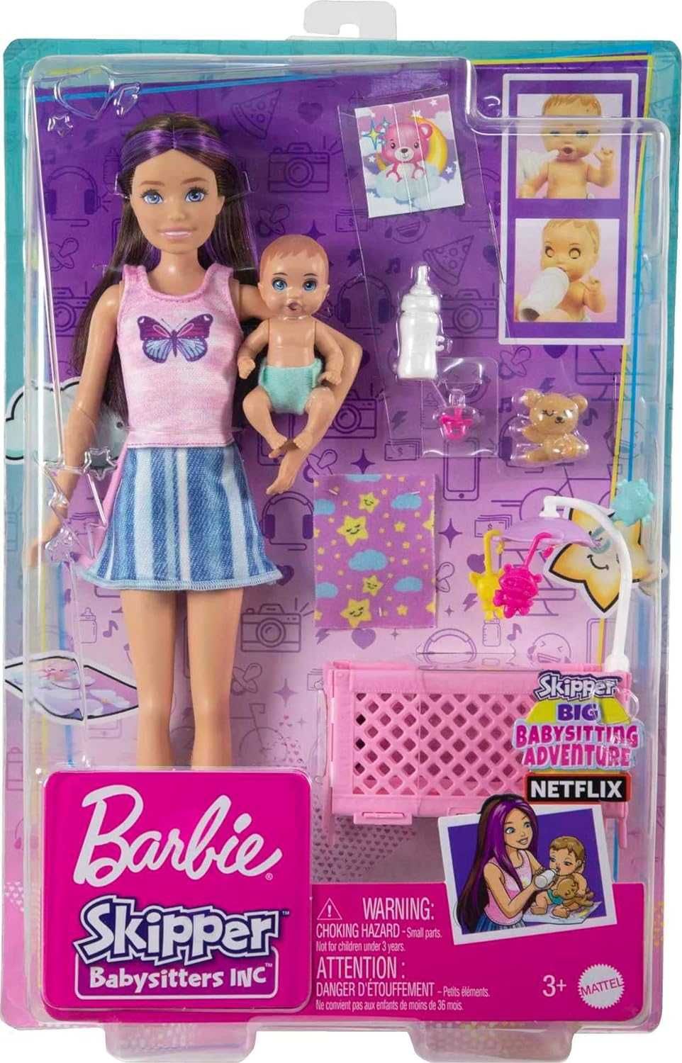 ОРИГИНАЛ! Барби Няня с малышом и кроваткой Barbie Skipper Babysitters