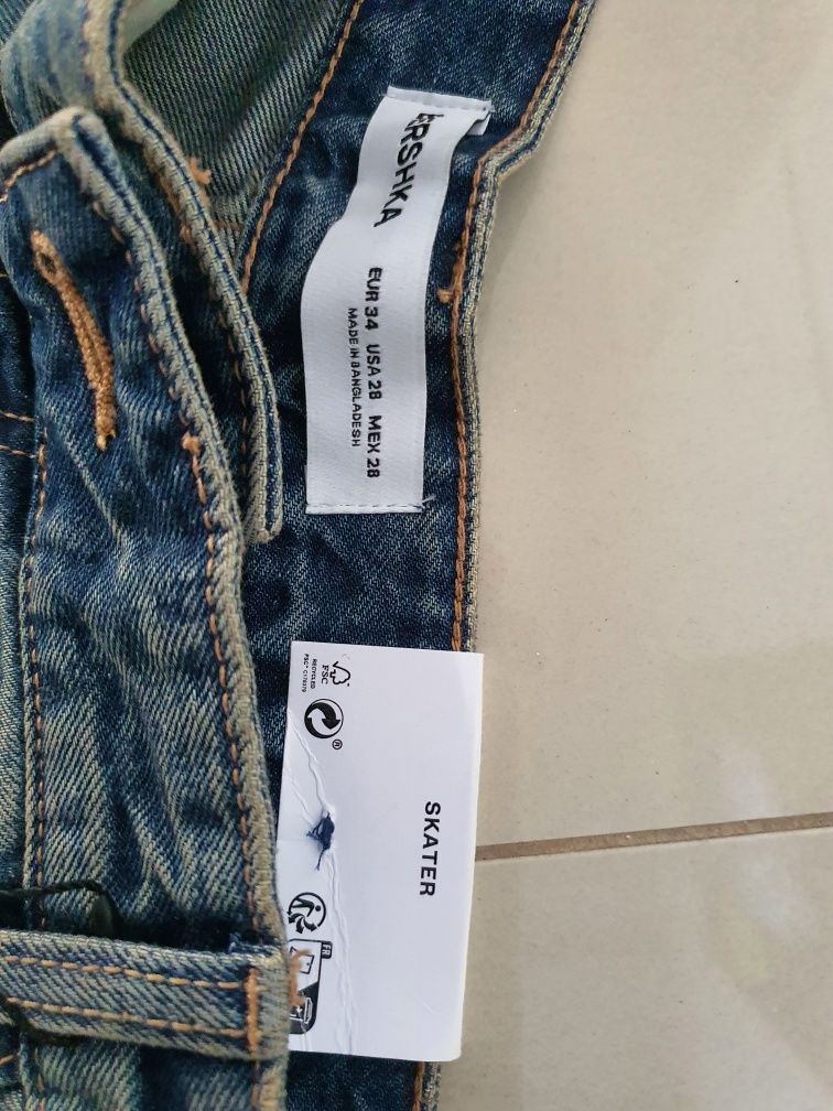 BERSHKA SKATER 34 bawełna spodnie jeans urbancity Nowy model okazja