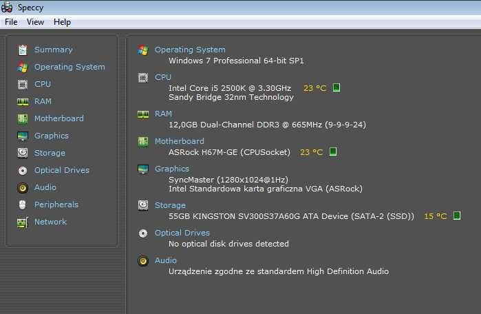 ASRock H67M + Intel i5 2500K 3,3 + 12GB DDR3 1333