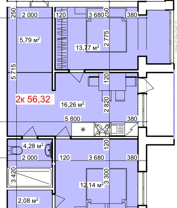 Продається двокімнатна квартира