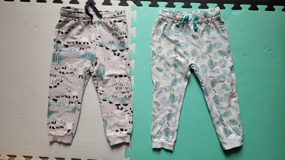 So cute spodenki 98 spodnie komplet 2 sztuk szare wzory