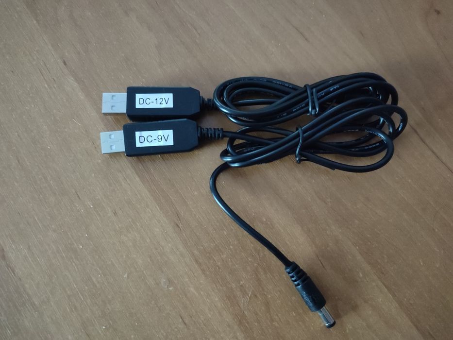 Кабель перетворювач для роутера 5V-12V, 5V-9V від павербанка