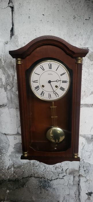 Elegancki, Klasyczny Niemiecki Zegar Ścienny z Wahadłem - AMS