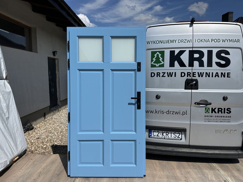 Drzwi zewnętrzne drewniane Grube  CZYSTE POWIETRZE Montaz Cała Polska