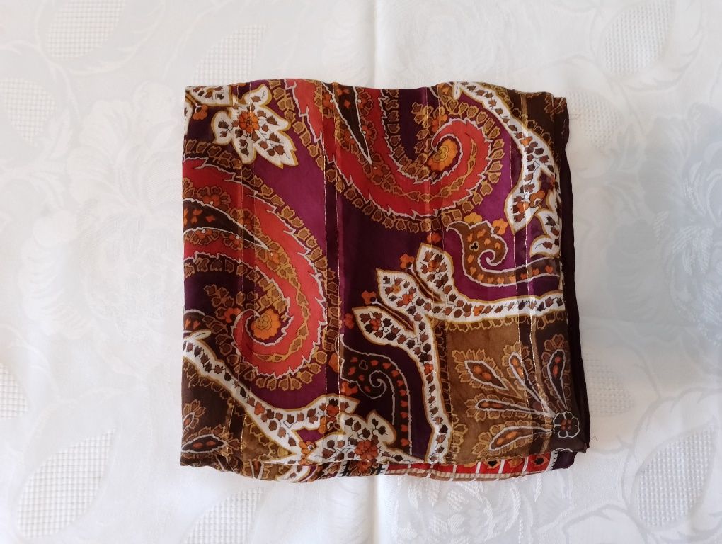 CHUSTA kolorowa w stylu boho, wzór paisley, lekka, cienka, apaszka
