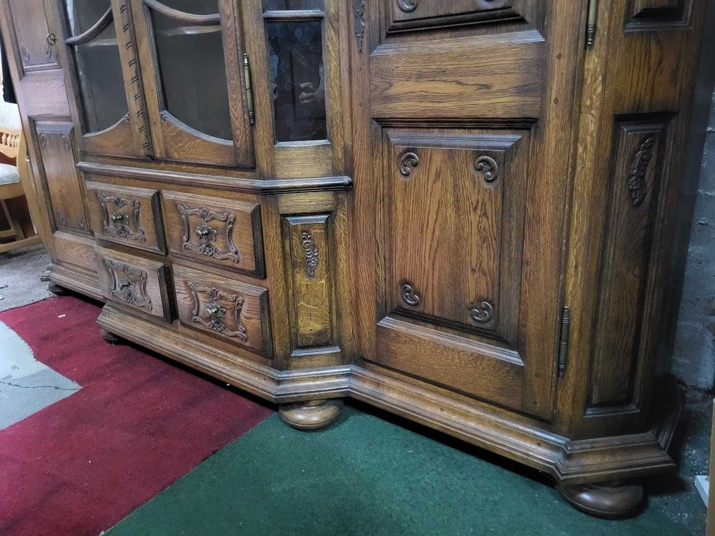 Piękny kredens dębowy lity ciemny dąb biblioteka massiv