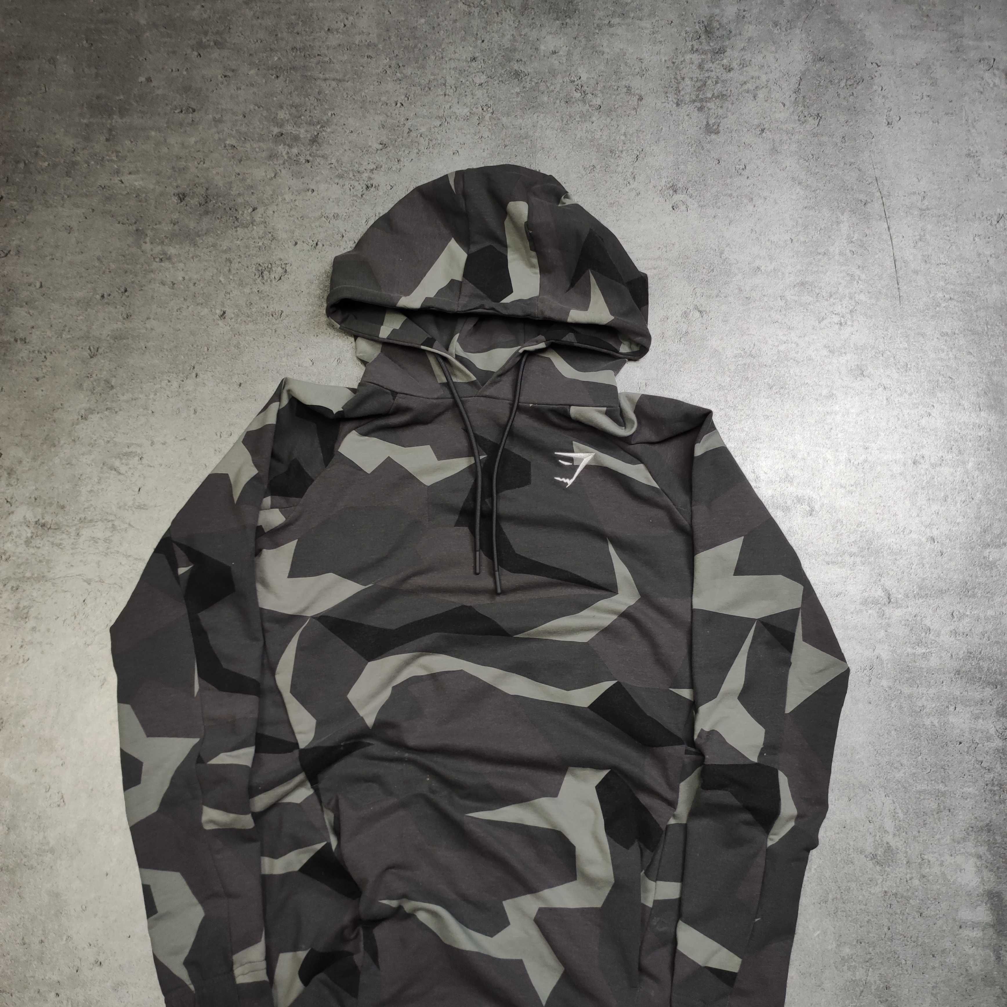 MĘSKA Bluza Sportowa z Kapturem Hoodie Moro Camo GymShark Siłownia