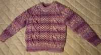 NOWY sweter sweterek z dzianiny na ok 4/5 lat (104/110 cm)  rękodzieło