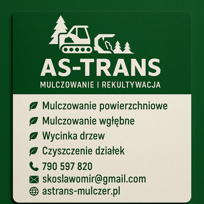 Mulczowanie,Wycinka drzew,Czyszczenie działek Mulczer Leśny Wgłębny