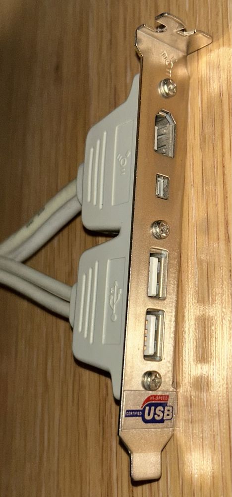 Wspornik/przewód rozszerzający panelu płyty głównej, 2x USB + firewire