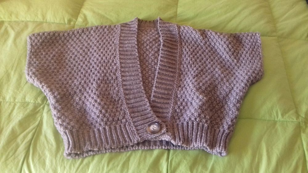 Poncho/Colete tricôt de pura lã, senhora