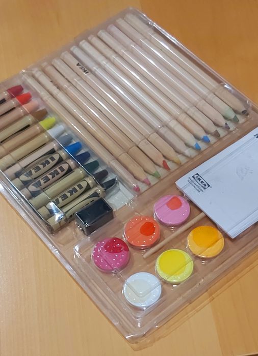 Estojo de lápis de cera - cor - guaches