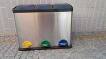 Balde do Lixo para reciclagem 3 compartimentos de 15L cada
