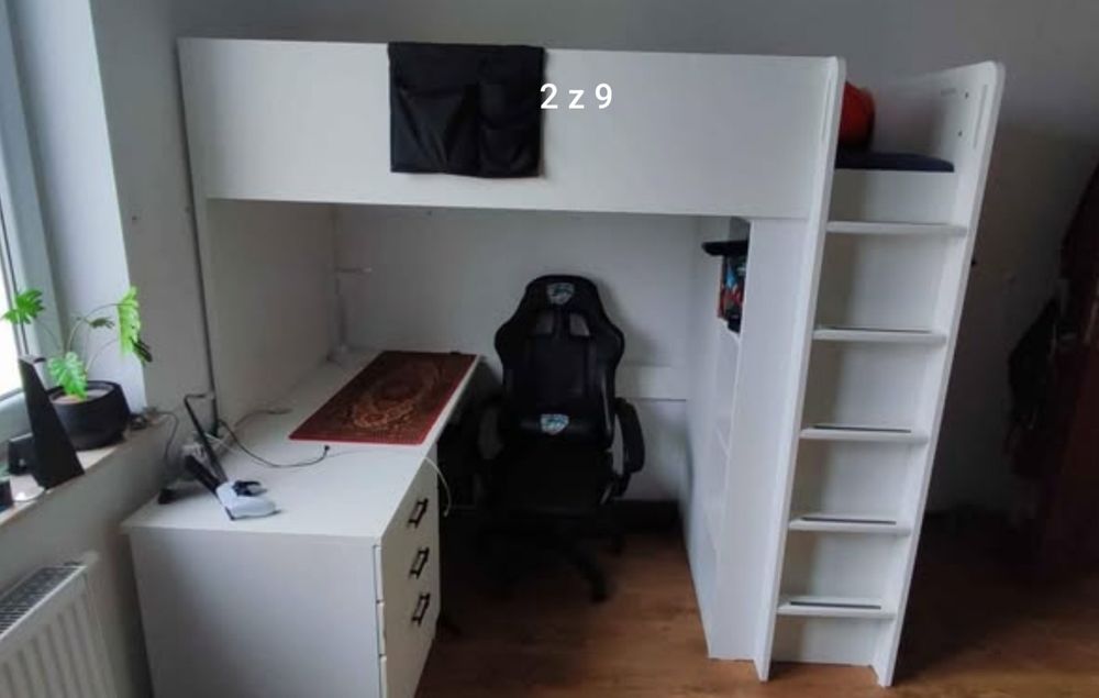 Łóżko z antresola piętrowe ikea smastad