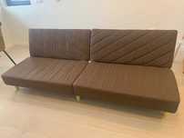 Sofá-cama castanho