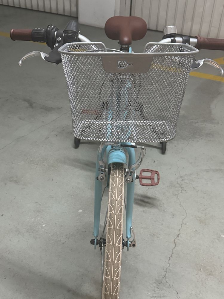 Bicicleta menina Elops roda 24 com cesta