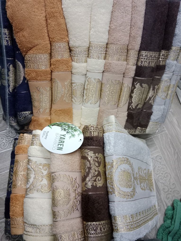Nowe 2szt  piękne grube ręczniki bambusowe grecki wzór