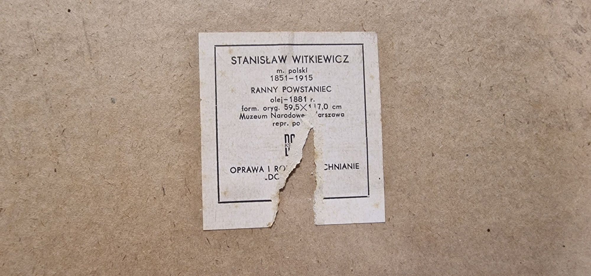 Obraz Stanisław Witkiewicz Ranny Powstaniec 1881