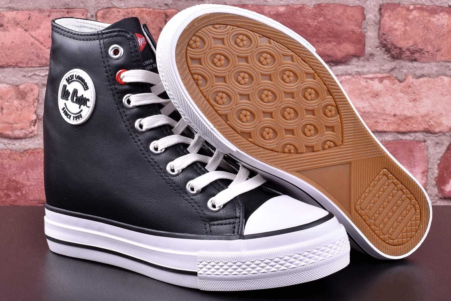 Buty Damskie Lee Cooper Trampki koturn czarne (-0701) - 40 wysyłka 24h