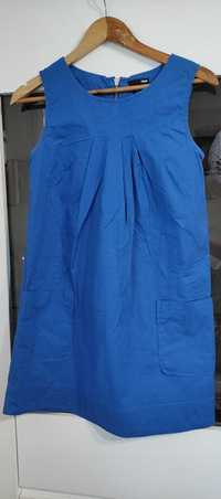 Sukienka chabrowa kobalt niebieska H&M