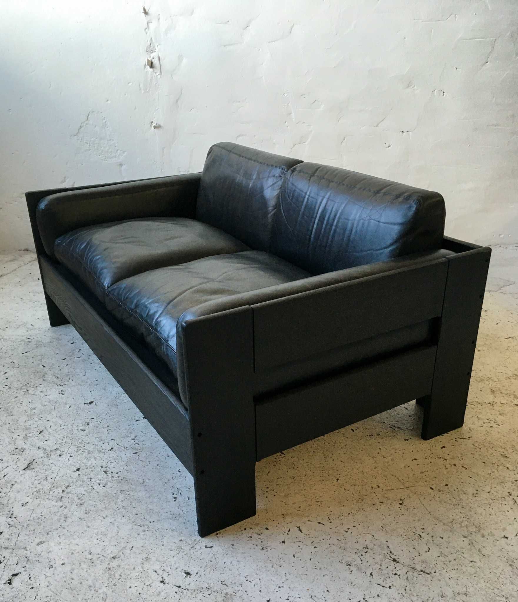 Klasyczna sofa skórzana lata 70 80 vintage design