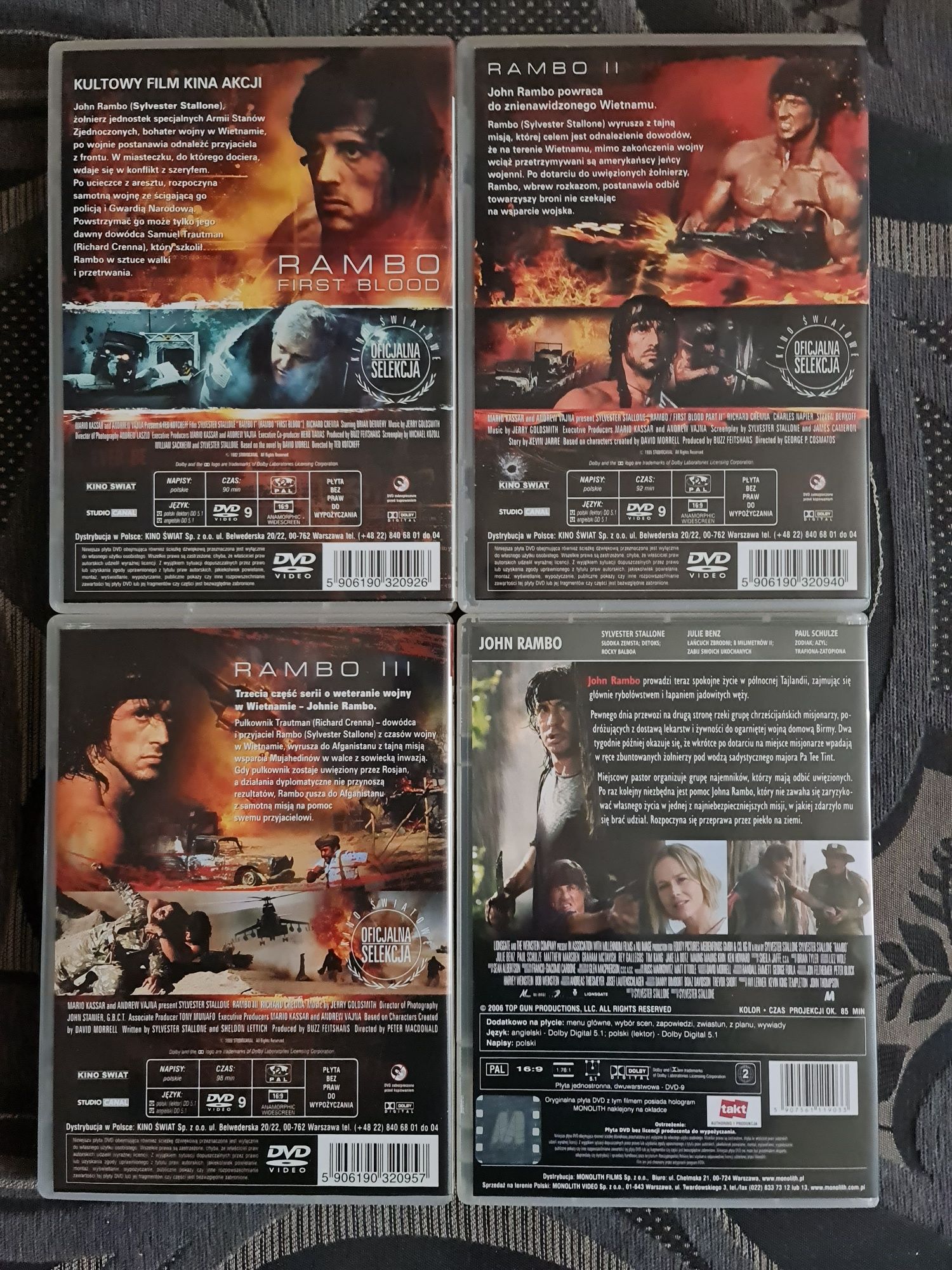 Rambo 1,2,3,4 DVD + bonus cz.5