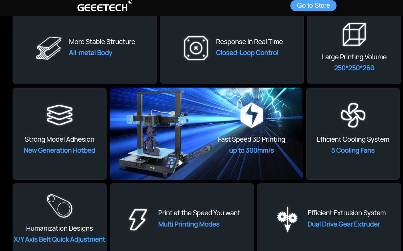 Geeetech THUNDER High Speed 3D Printer 250mm*250mm*260mm