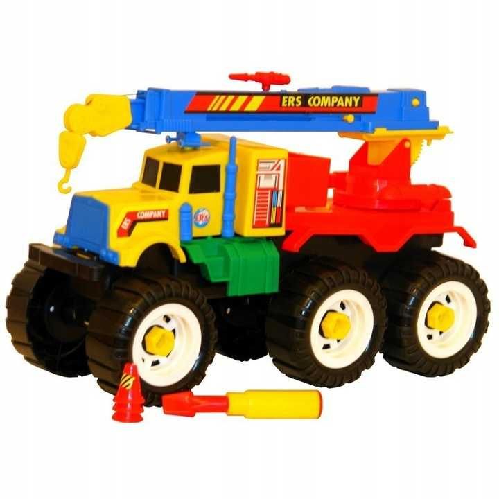 DŹWIG SUPER TRUCK kolorowy duży rozkładany 36cm