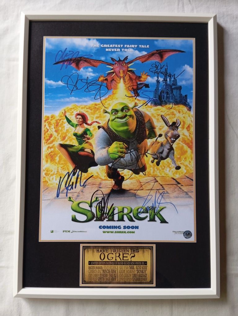 Moldura Filme Shrek com Autógrafos (A4)