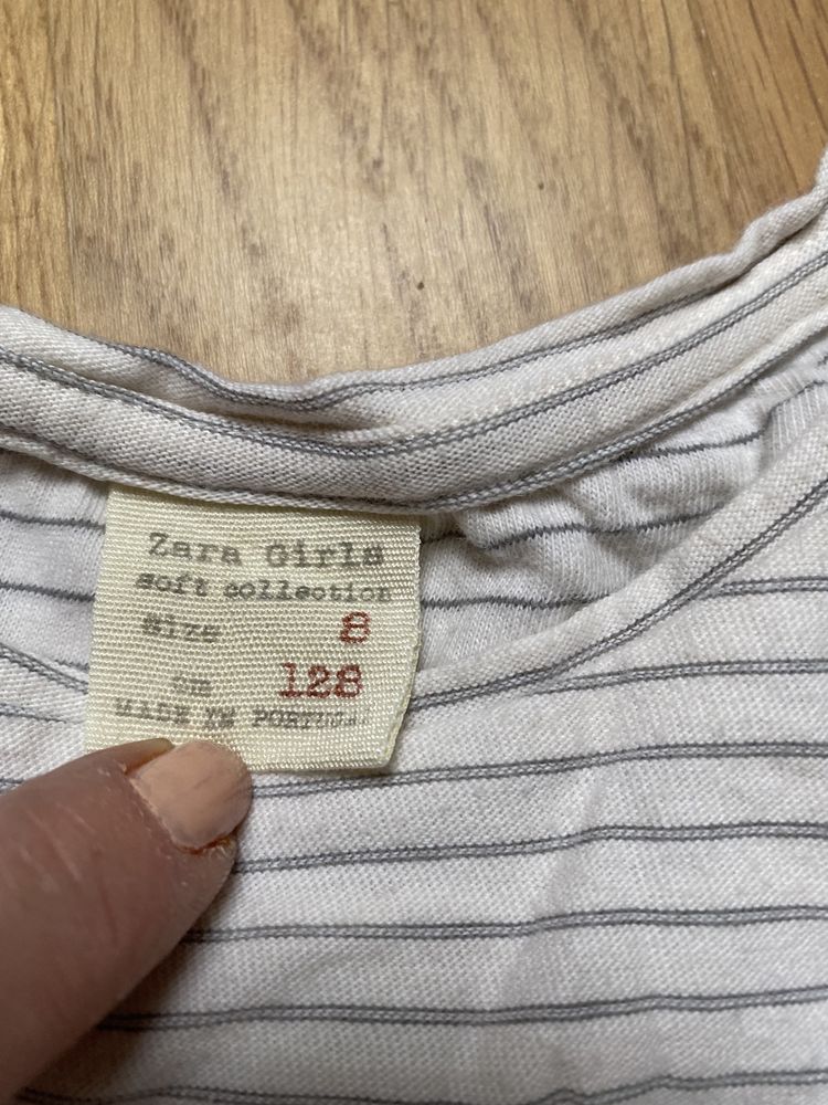 Bluzka i spódnica Zara szara w paski