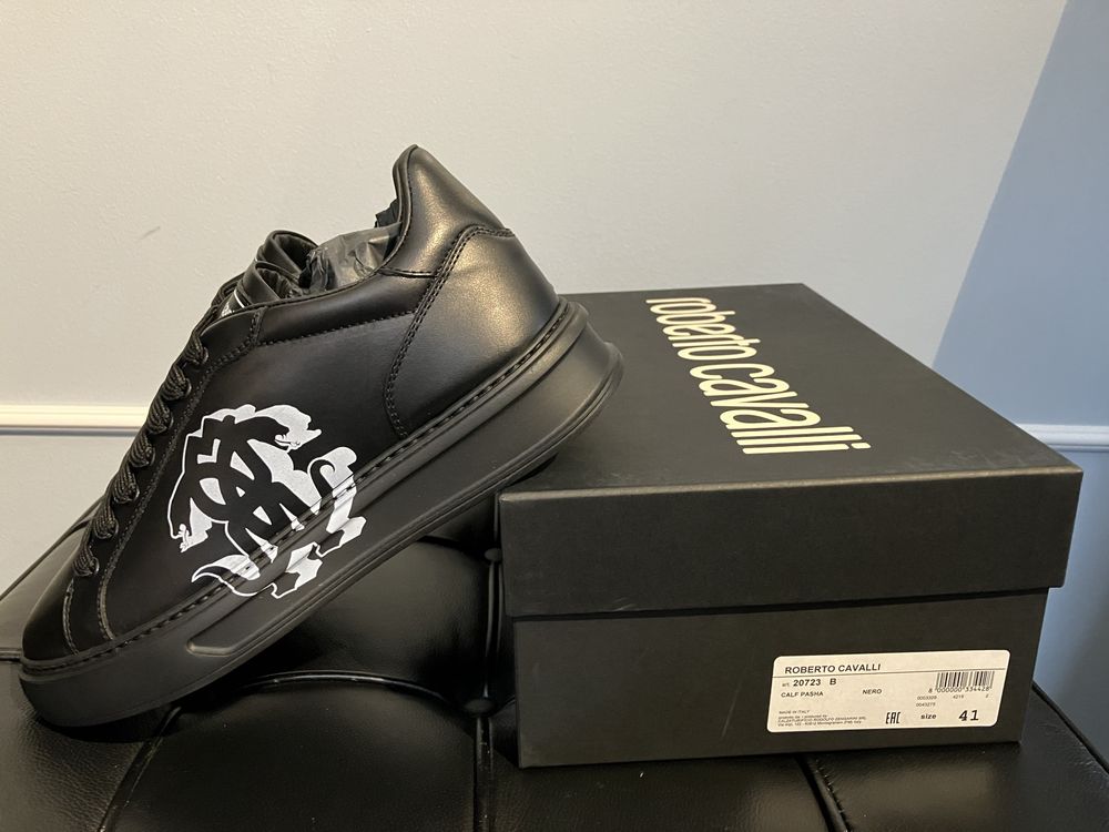 Roberto Cavalli markowe włoskie sneakersy buty efektene Nowe roz.41