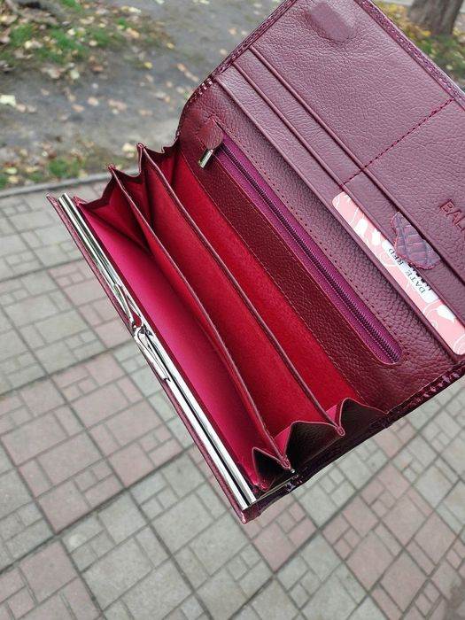 Гаманець жіночий Balisa шкіряний кошелек женский кожаный лаковый бордо