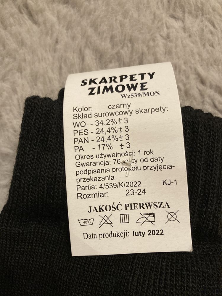 Skarpety zimowe wz 539/MON
