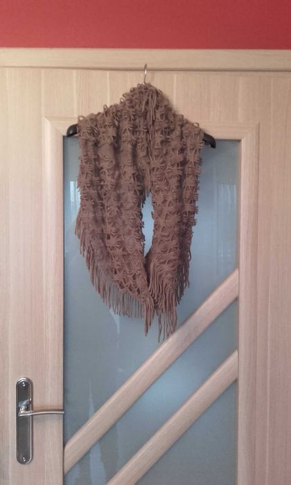 Szal/Komin brązowo-beżowy