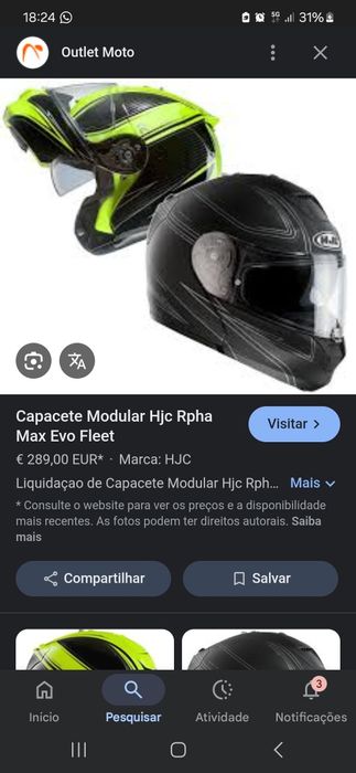 capacete modular HJC RPHA Max Evo Fleet