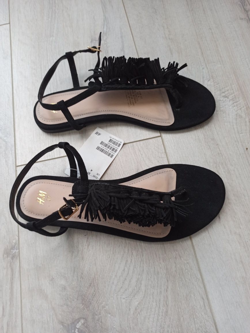 Sandałki H&M nowe rozmiar 37 czarne