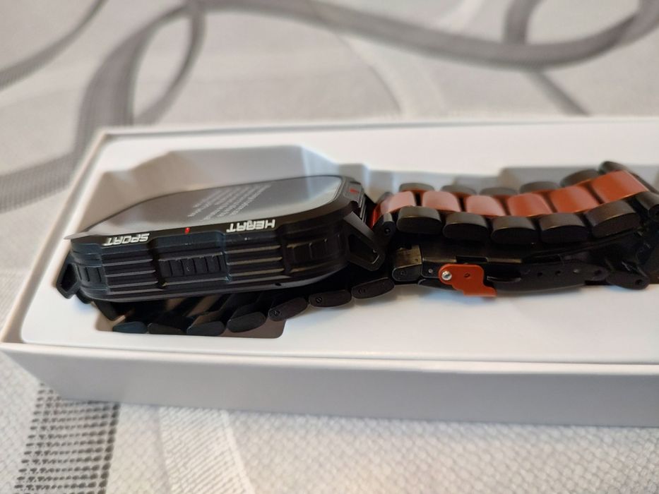 Smartwatch z kompasem 1100mAh na sylikonowym czarnym pasku